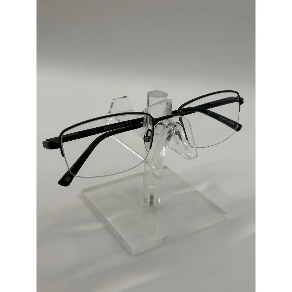Bulova Kingman Semi Rimless Eyeglasses Black Metal Frame 54-20